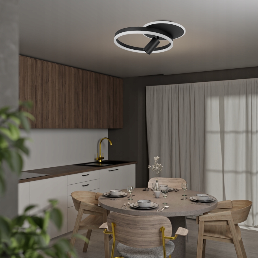 LED griestu gaismeklis LED/38W/230V + 1xGU10/30W melns