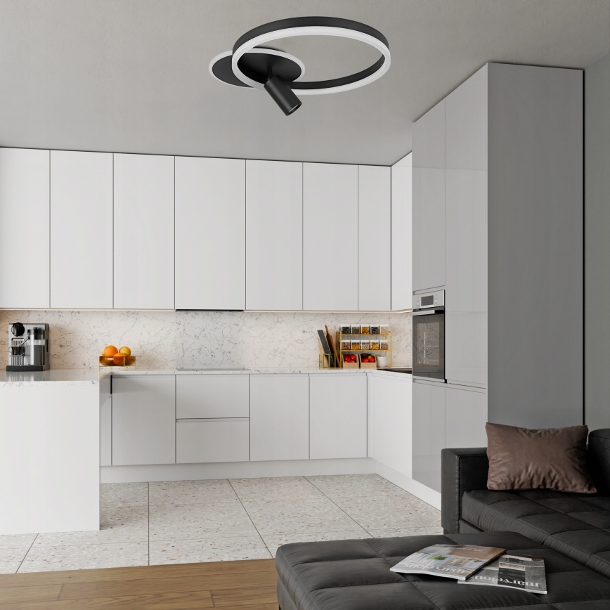 LED griestu gaismeklis LED/38W/230V + 1xGU10/30W melns