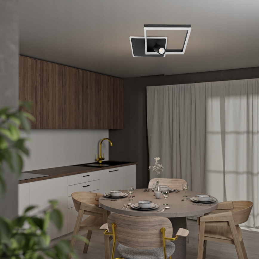 LED griestu gaismeklis LED/38W/230V + 1xGU10/30W melns