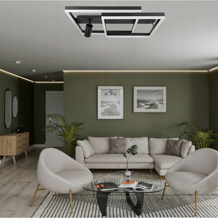 LED griestu gaismeklis LED/38W/230V + 1xGU10/30W melns