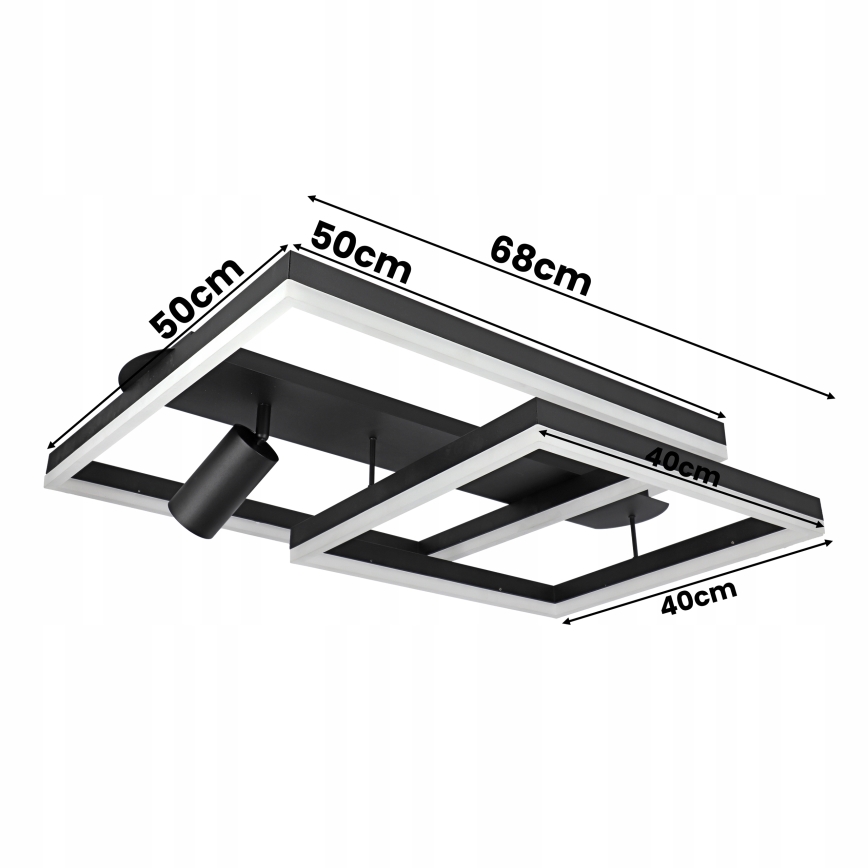 LED griestu gaismeklis LED/38W/230V + 1xGU10/30W melns