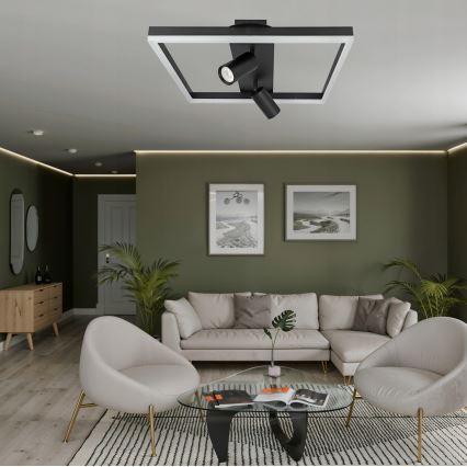 LED griestu gaismeklis LED/38W/230V + 2xGU10/30W melns