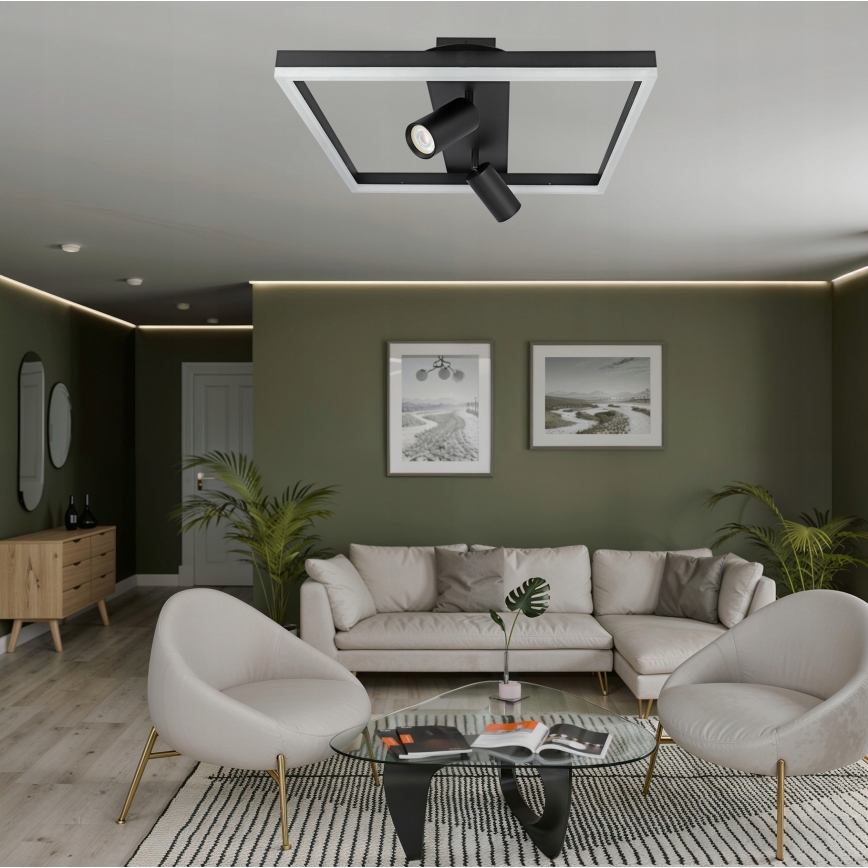 LED griestu gaismeklis LED/38W/230V + 2xGU10/30W melns