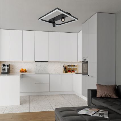LED griestu gaismeklis LED/38W/230V + 2xGU10/30W melns