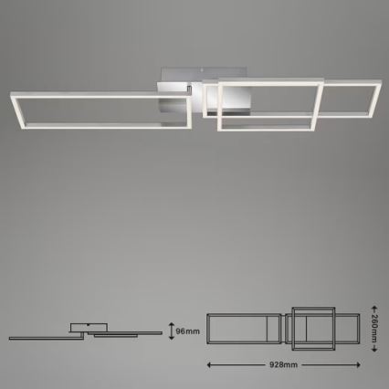 LED griestu gaismeklis LED/42W/230V 3000K matēts hroms