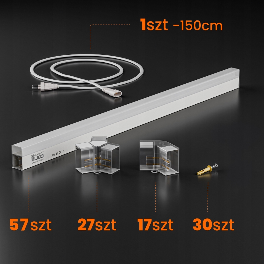 LED griestu gaismeklis HEXAGON LED/570W/85-265V 4000K 522x298 cm CRI 90 IP44 balts