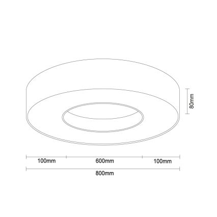 LED griestu gaismeklis LED/80W/230V 3000/4000/6500K Ø 80 cm balts