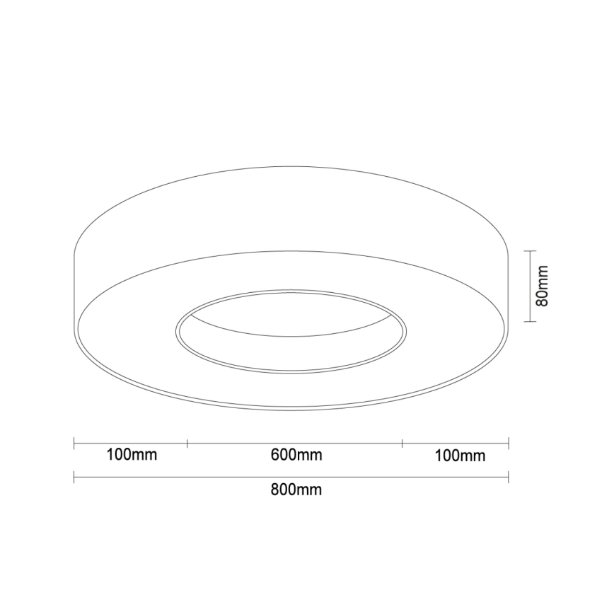 LED griestu gaismeklis LED/80W/230V 3000/4000/6500K Ø 80 cm balts