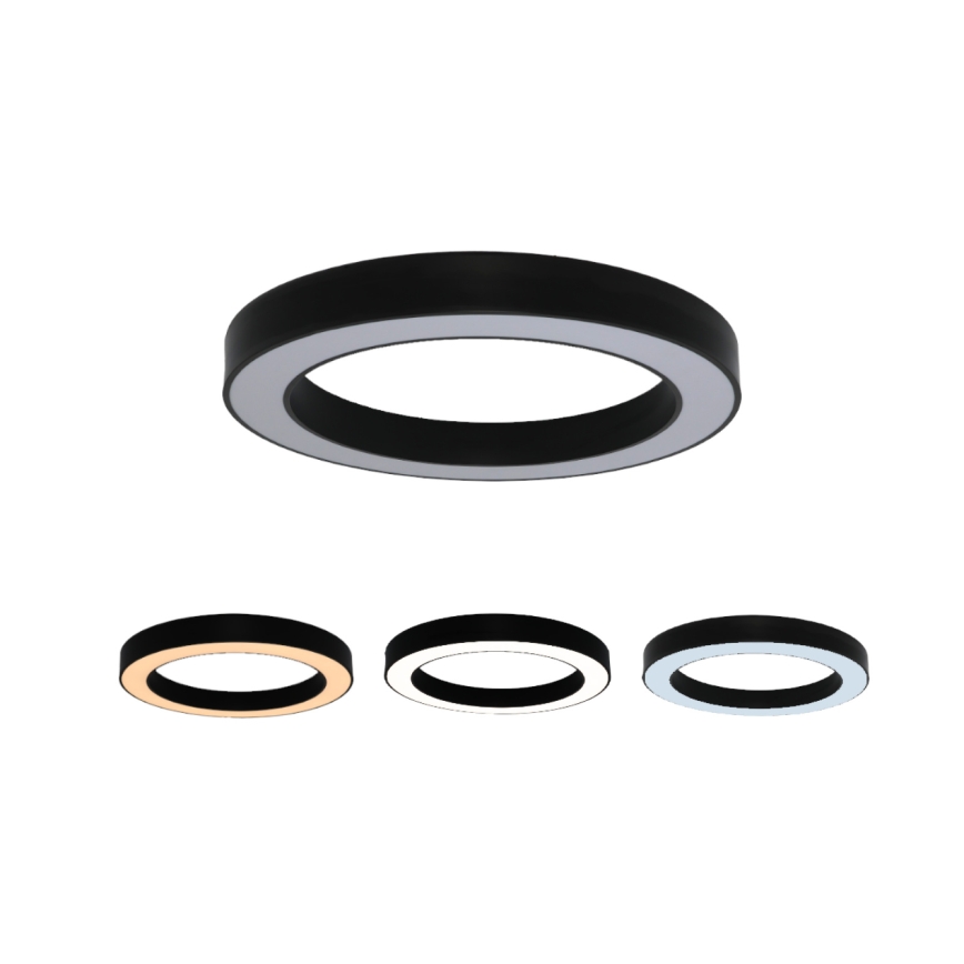 LED griestu gaismeklis LED/80W/230V 3000/4000/6500K Ø 80 cm melns