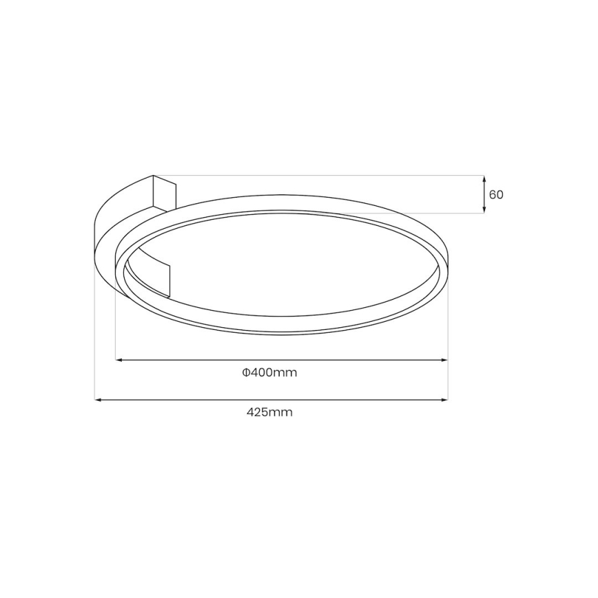 LED griestu gaismeklis LUNA LED/18W/230V Ø 42,5 cm melns