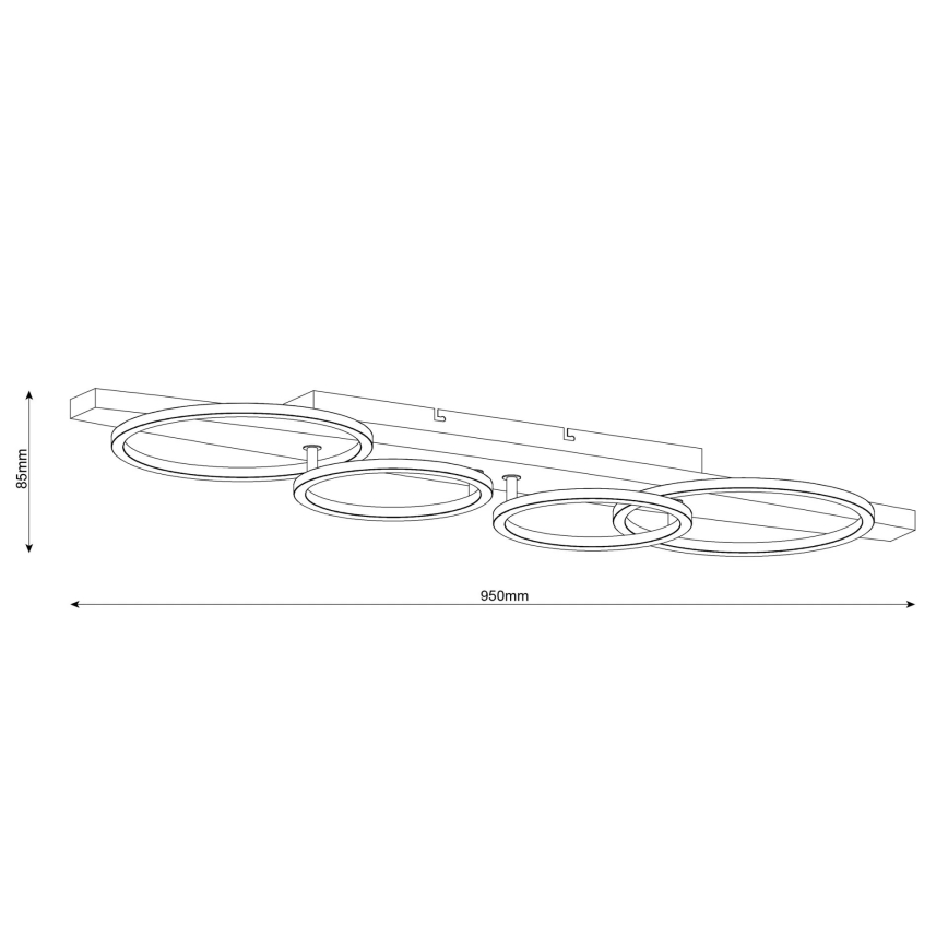 LED griestu gaismeklis MELISA LED/35W/230V 26,5x95 cm priede