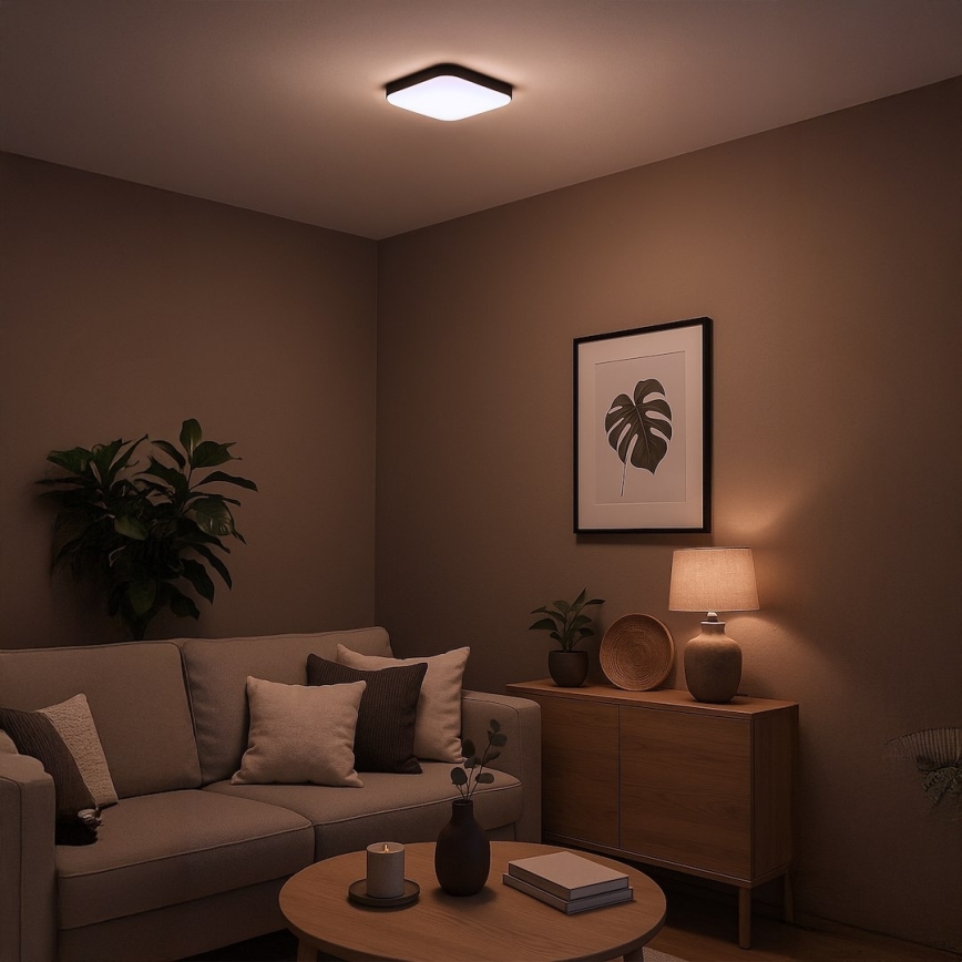 LED griestu gaismeklis NEMO LED/11W/230V 26x26 cm melns