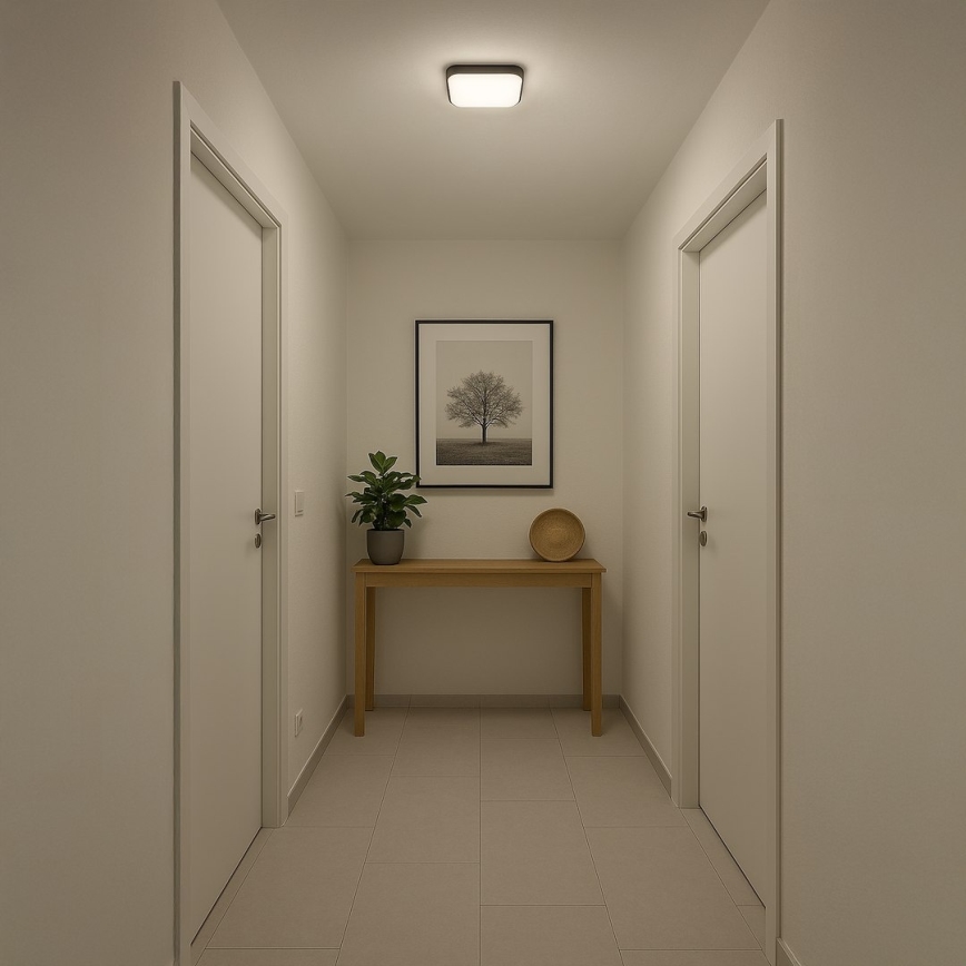 LED griestu gaismeklis NEMO LED/11W/230V 26x26 cm melns