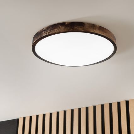 LED griestu gaismeklis OAK SMOKY SLIM LED/36W/230V 4000K Ø 47 cm ozols/tumši brūna