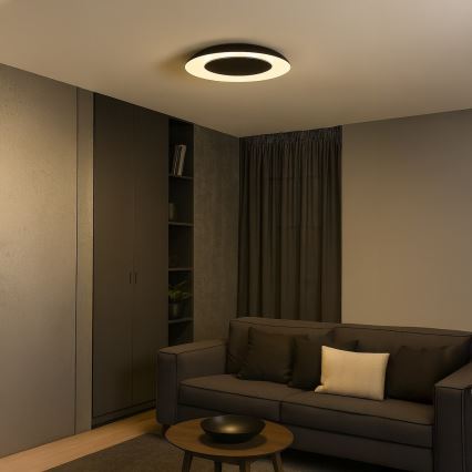 LED griestu gaismeklis PIATTINO LED/30W/230V 3000/4000/6000K Ø 40 cm melns