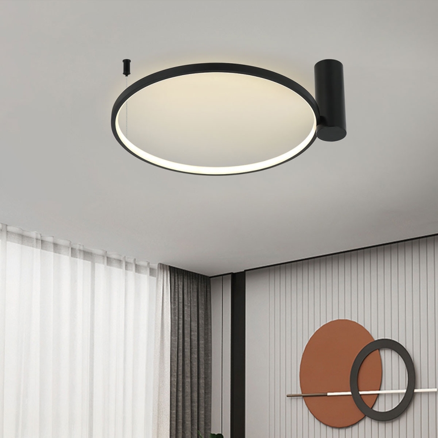 LED griestu gaismeklis RING S LED/34W/230V 3000/4000/6000K Ø 60 cm melns