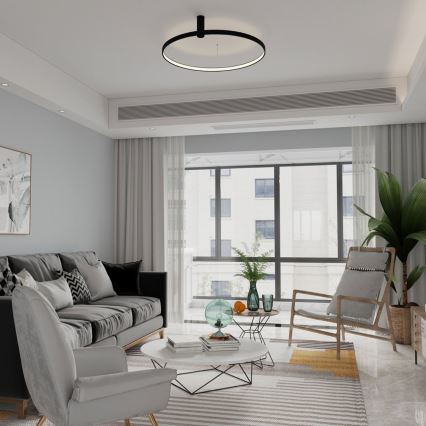 LED griestu gaismeklis RING S LED/34W/230V 3000/4000/6000K Ø 60 cm melns