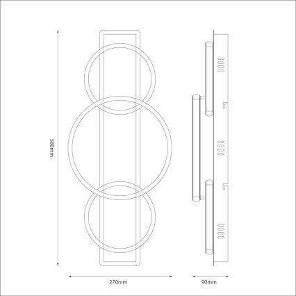 LED griestu gaismeklis ROWENA LED/18W/230V melns/brūns