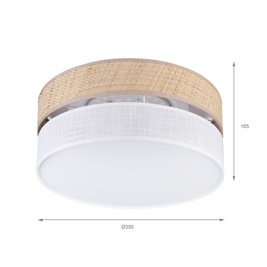 LED griestu gaismeklis SIRJA BOHO LED/20W/230V 4000K pr. 35 cm bēša/balta