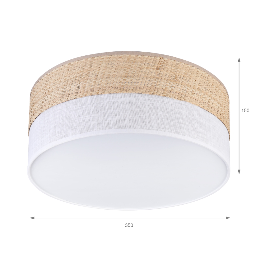 LED griestu lampa SIRJA BOHO LED/20W/230V 4000K Ø 35 cm bēša/balta