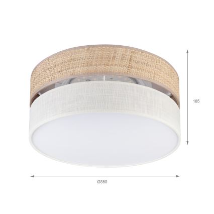 LED griestu gaismeklis SIRJA BOHO LED/20W/230V 4000K Ø 35 cm bēšs/krēms