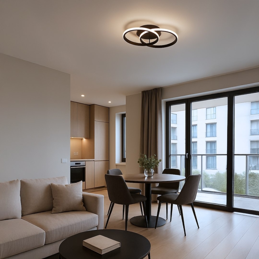 LED griestu gaismeklis TITANO LED/12W/230V melns