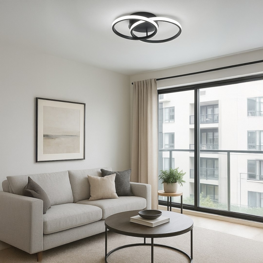 LED griestu gaismeklis TITANO LED/12W/230V melns