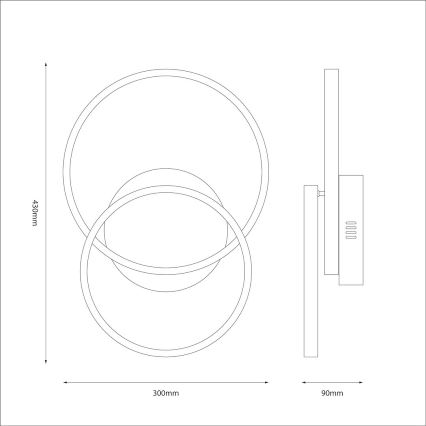 LED griestu gaismeklis TITANO LED/12W/230V melns