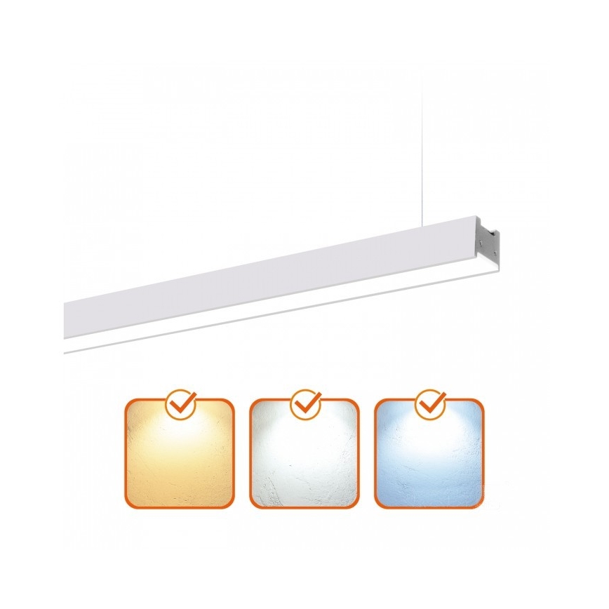 LED griestu gaismeklis KOLINE (virsmas/piekaramais) LED/40W/230V 3000/4000/6500K 120 cm balts