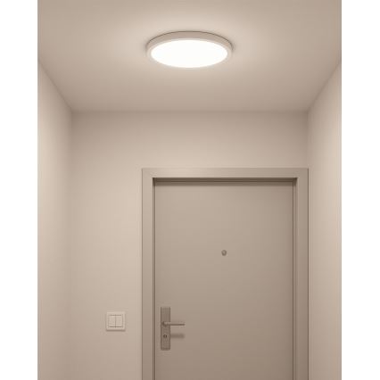LED griestu lampa, 24 W, 230 V, 3000/4000/6500 K, Ø 30 cm, balta