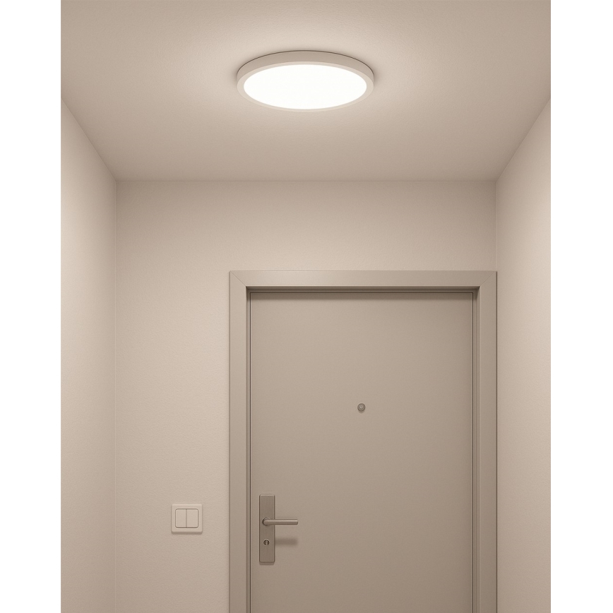 LED griestu lampa, 24 W, 230 V, 3000/4000/6500 K, Ø 30 cm, balta