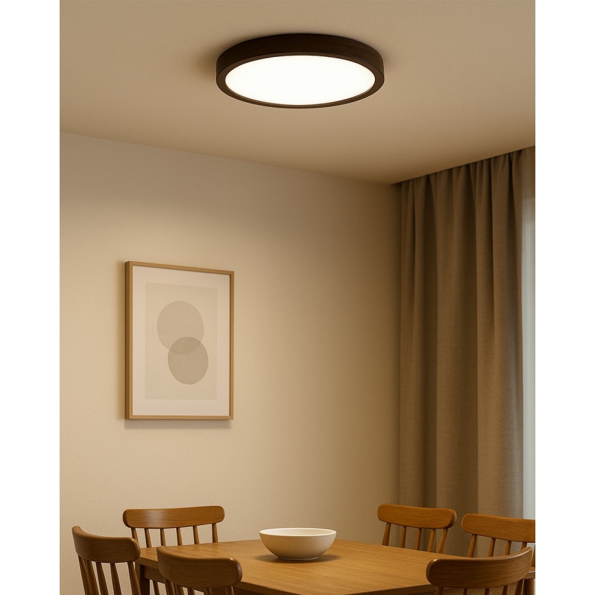 LED griestu lampa, 24 W / 230 V, 3000 / 4000 / 6500 K, Ø 30 cm, brūna