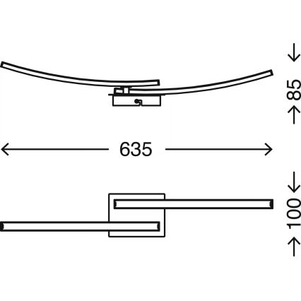 LED griestu lampa 2xLED/6W/230V 3000K matēts hroms