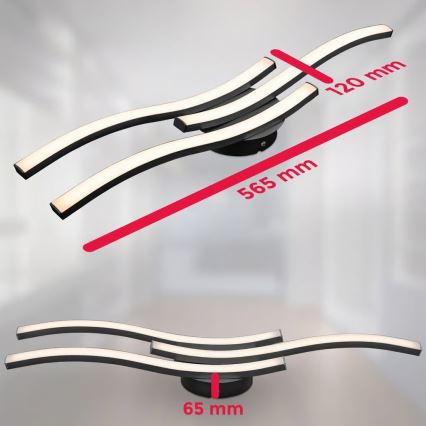 LED griestu lampa 3xLED/6W/230V 2700K melna