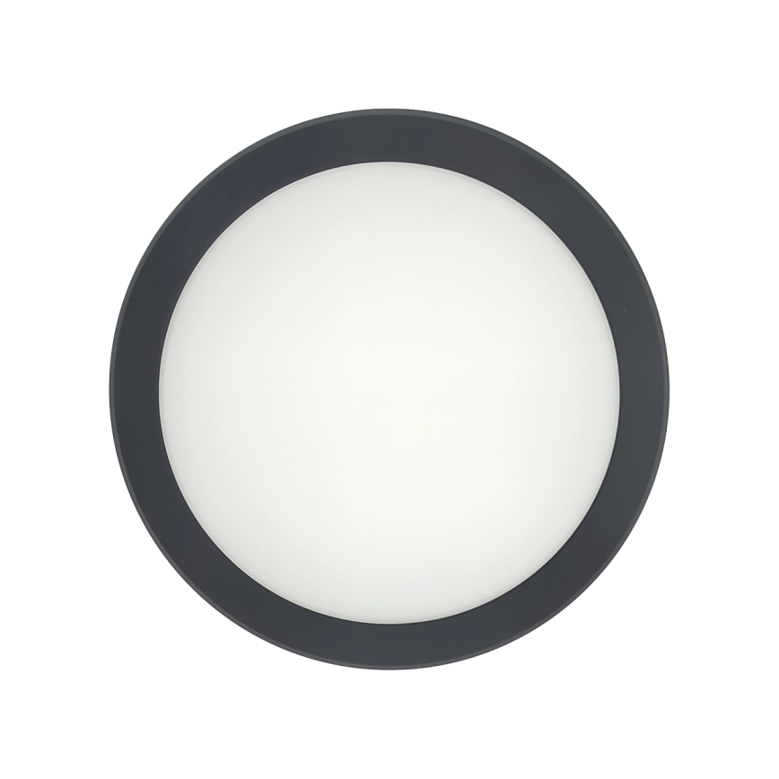 LED vannas istabas griestu gaismeklis ar kustības sensoru LED/20W/230V 3000/4000/6500K Ø 23 cm IP54 antracīts