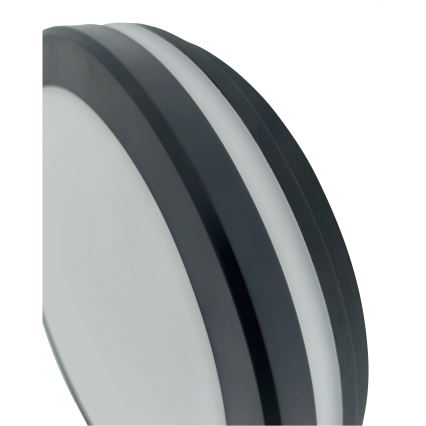 LED vannas istabas griestu gaismeklis ar kustības sensoru LED/20W/230V 3000/4000/6500K Ø 23 cm IP54 antracīts