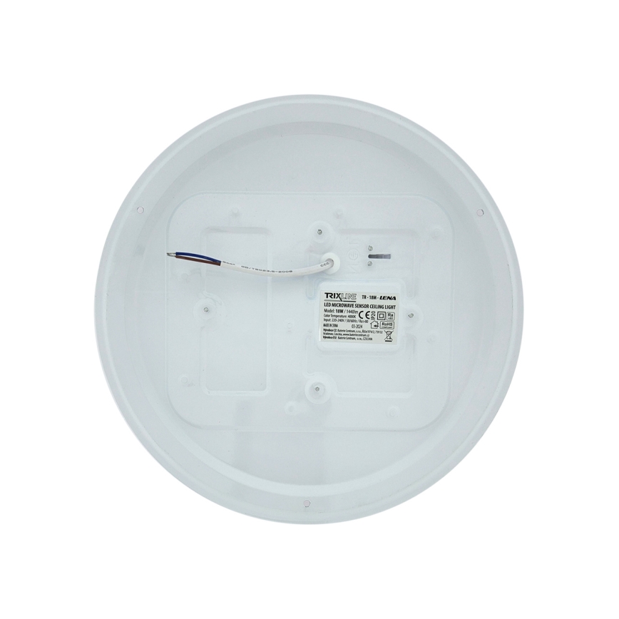LED griestu lampa ar kustības sensoru LENA LED/18W/230V Ø 32,5 cm balta