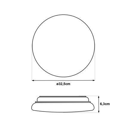 LED griestu lampa ar kustības sensoru LENA LED/18W/230V Ø 32,5 cm balta