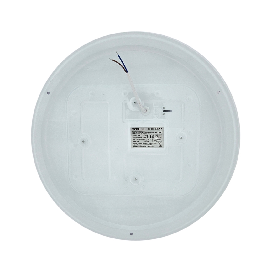 LED griestu lampa ar kustības sensoru LENA LED/24W/230V pr. 37,3 cm balta