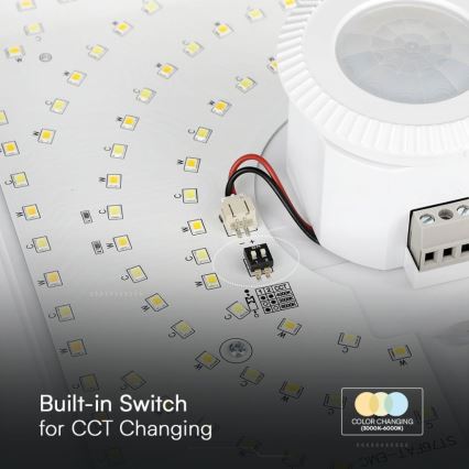 LED Griestu lampa ar sensoru SAMSUNG CHIP LED/12W/230V 3000/4000/6000K balta