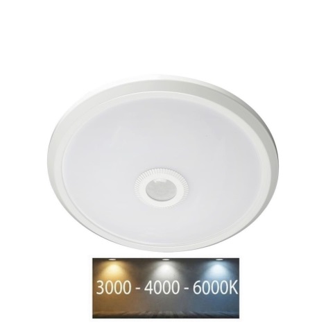 LED Griestu lampa ar sensoru LED/12W/230V 3000/4000/6000K d. 29 cm balta