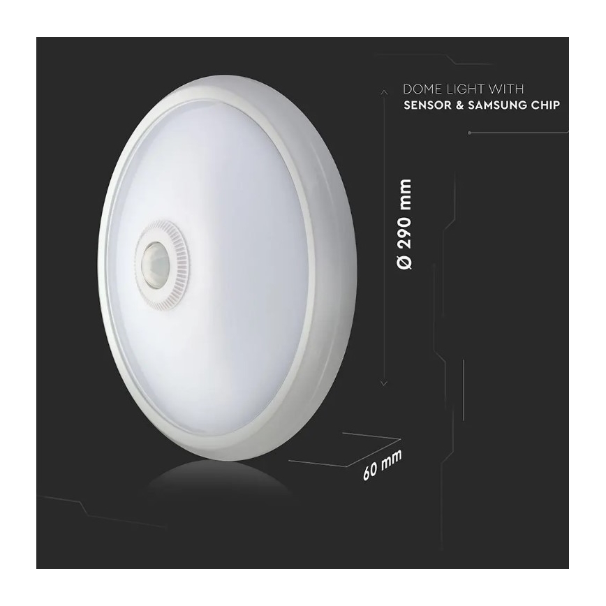 LED Griestu lampa ar sensoru SAMSUNG CHIP LED/12W/230V 4000K