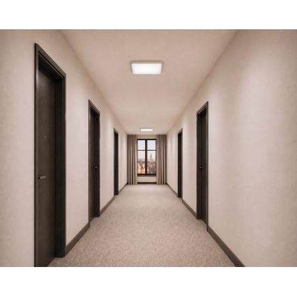LED griestu lampa ar kustības un krēslas sensoru WILTON LED/24W/230V 4000K 33x33 cm balta