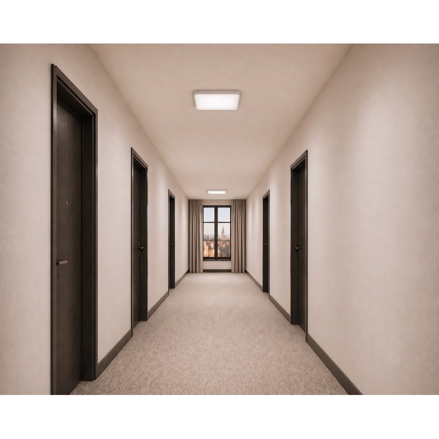LED griestu lampa ar kustības un krēslas sensoru WILTON LED/24W/230V 4000K 33x33 cm balta