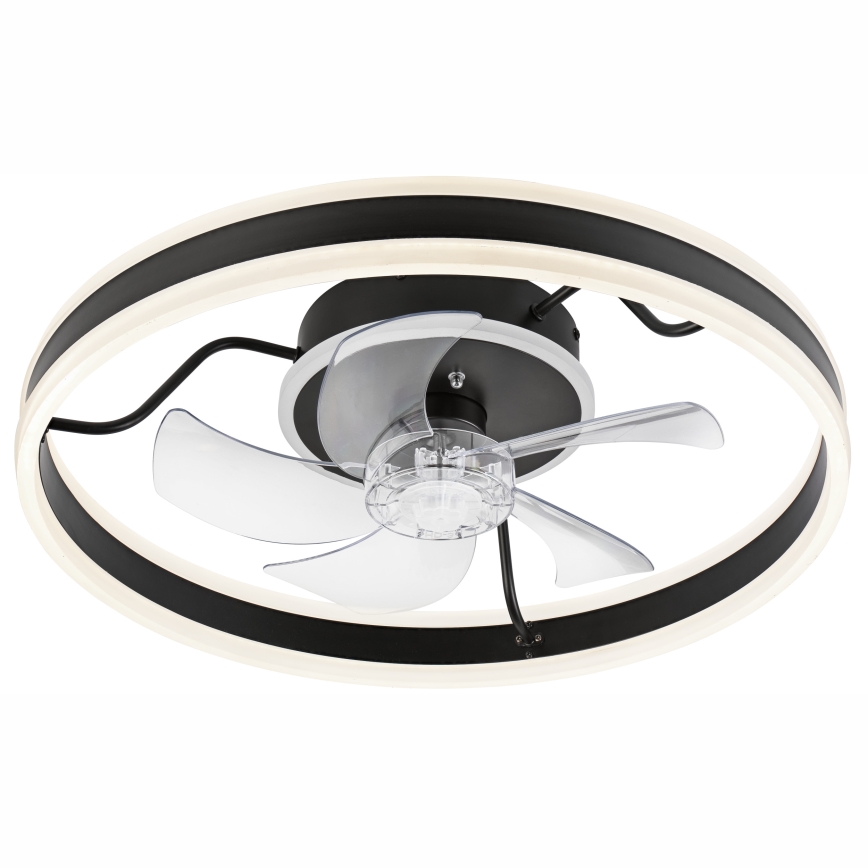 LED Aptumšojama griestu lampa ar ventilatoru APOLLO LED/38W/230V melna + tālvadības pults
