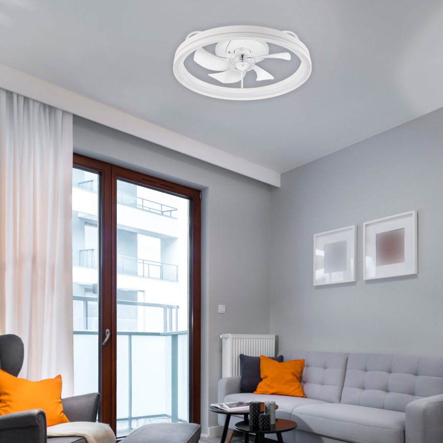 LED Aptumšojama griestu lampa ar ventilatoru FARGO LED/37W/230V balta + tālvadības pults