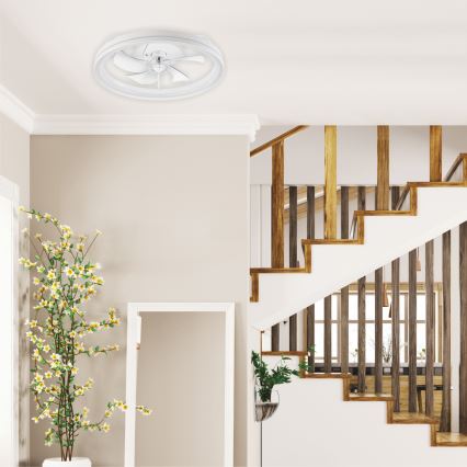 LED Aptumšojama griestu lampa ar ventilatoru FARGO LED/37W/230V balta + tālvadības pults