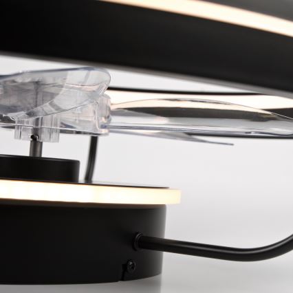 LED Aptumšojama griestu lampa ar ventilatoru FARGO LED/37W/230V melna + tālvadības pults