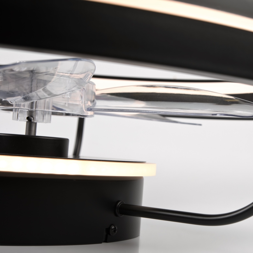 LED Aptumšojama griestu lampa ar ventilatoru FARGO LED/37W/230V melna + tālvadības pults