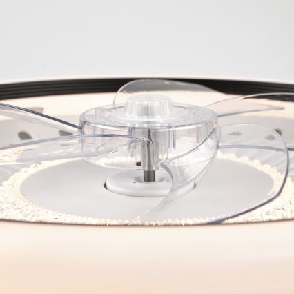 LED Aptumšojama griestu lampa ar ventilatoru GEMMA LED/37W/230V balta + tālvadības pults